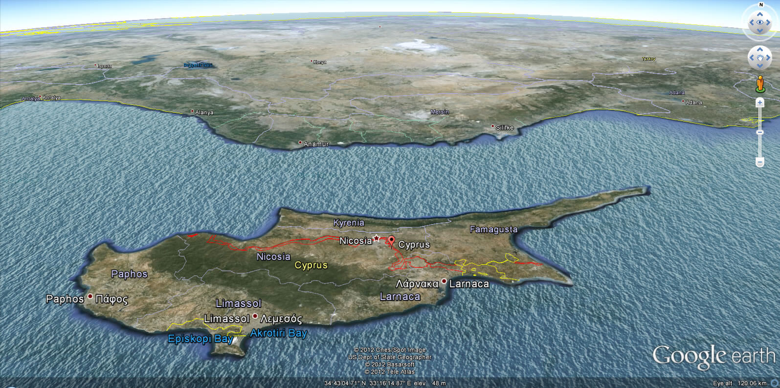 Cyprus Earth Map